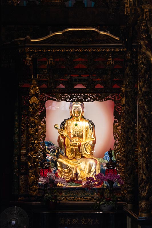Goldene-Statue-im-Longshan-Tempel